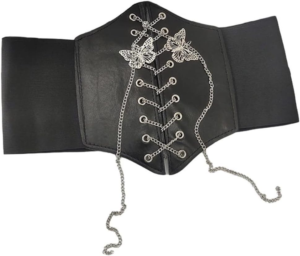 Chain Corset Women Elastic Wide Slimming Body Belts High Waist Underbust Corsets