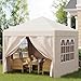 Pavillon 3x3 Wasserdicht Stabil,Faltpavillon Höhe Verstellbar,Pavillion UV Schutz 50+,Gartenpavillon Faltzelt für Garten, Innenhof, Camping (Beige)