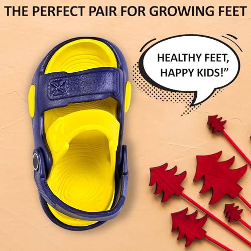 Image of GLJ Kids Comfort Clogs Sandals For Boy And Girl, 1 to 4 Years, Two-Strap Design, Easy To Wear Slip On, Dust and Waterproof, 7101