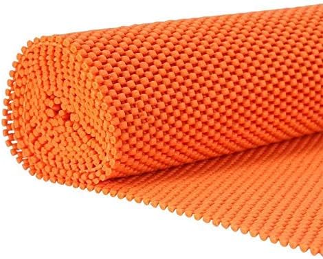 30x150 Cm Shelf Liners for Kitchen Shelves, Cabinet Cupboard Sheets, Wardrobe Mat Anti-Skid and Slip Drawer Matting Roll Waterproof Slab Cover with Extra Grip (30 X 150 cm, Orange)