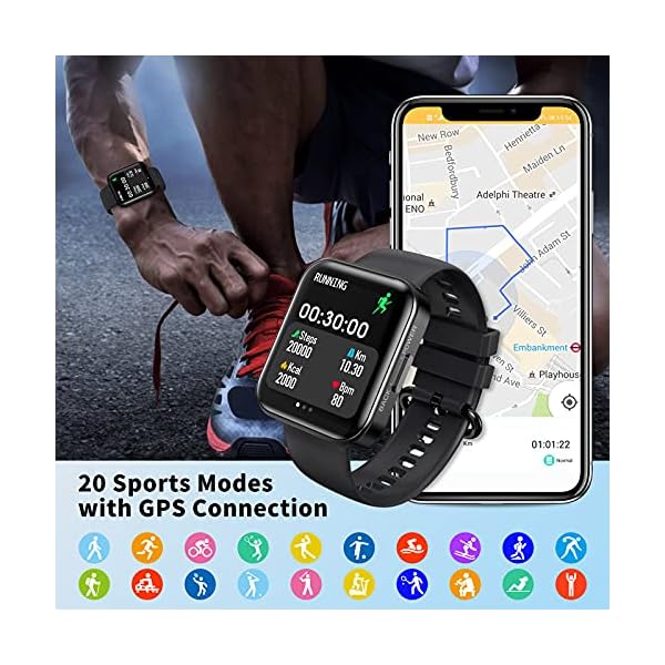 KOSPET Smart Watches for Men - IP68 Waterproof Fitness Smart Watch for Android iPhones with Heart Rate Blood Pressure Sleep Monitor - 1.71" Tactical Sports Running Smartwatch