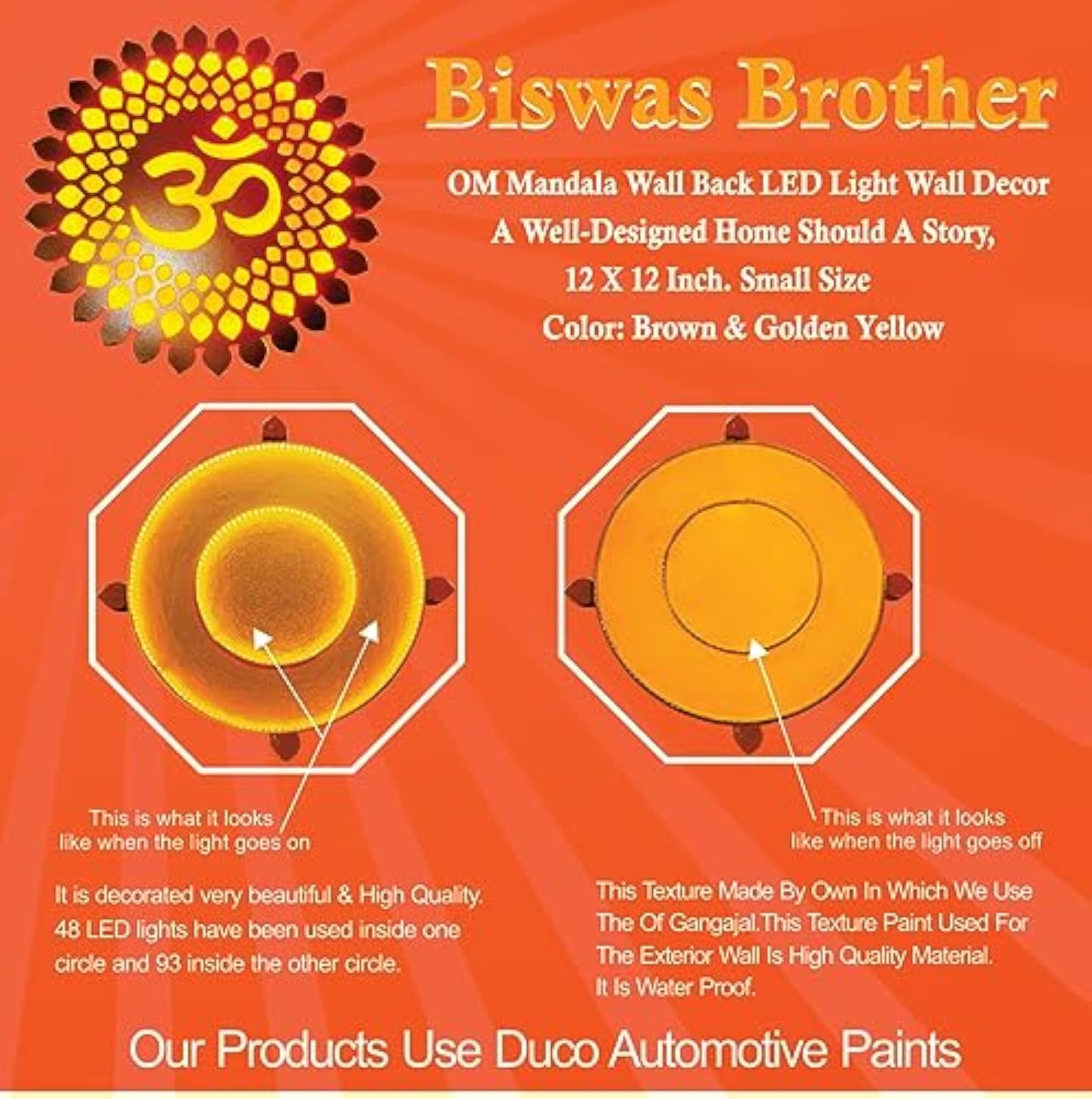OM Mandala Wall Back LED Light Decor