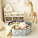 GOGOSO Foldable Ball Pit for Toddlers Large Soft Indoor Outdoor Pop Up Baby Kids Infant Ballpit Big Collapsible Puppy Dog Cat Pits with Basketball Hoop (Balls Not Included), Gray Leaves