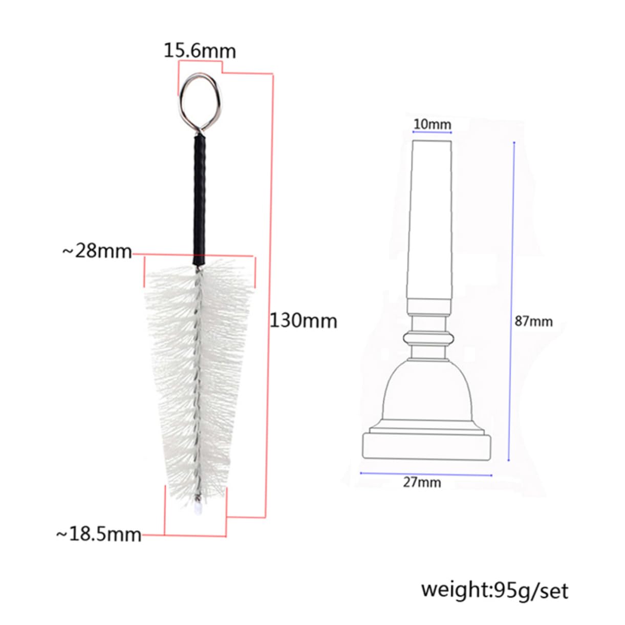 BESTonZON 2pezzi Mouthpiece Per Tromba Metallo Placcato Argento Pulizia Per Design Forma Proiettile Per Professionisti e Principianti Suono e
