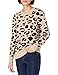 Daily Ritual Damen Ultraweich Jacquard Rundhalsausschnitt Pullover, Kamelbraun, Leopardenmuster, XXL
