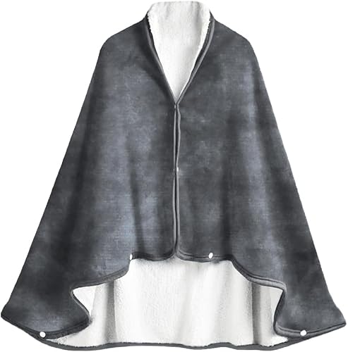 Vista 11 de ITODA Manta para llevar puesta, chal coral, poncho cálido, suave, para ver en frío, TV, sofá, silla, envoltura en casa, oficina, escuela, viajes