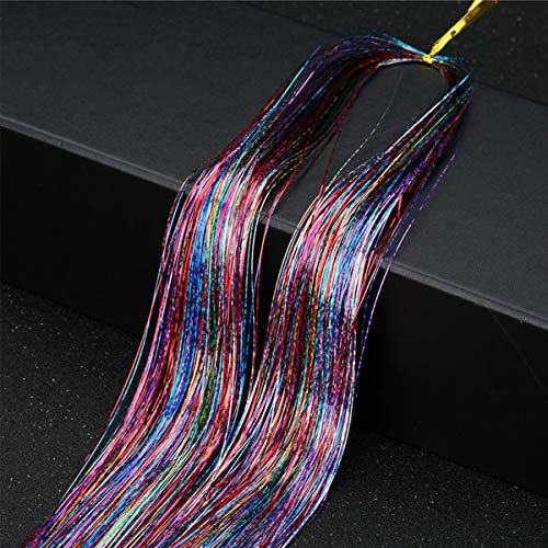 Tototoo Hair Tinsel 3000 Strands With Tools 48 Inch 12 Colors Fairy Hair Heat Resistant Glitter Hair Tinsel Strands Kit Sparkling Shiny Hair Extensions (12 Colors/3000 Strands) #TOP2
