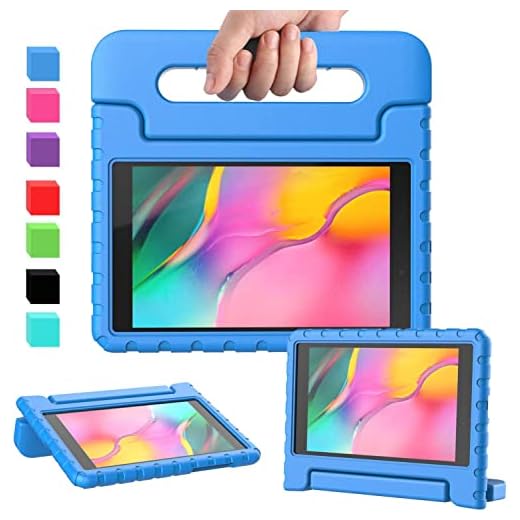 Capa Infantil Maleta Compatível Para Samsung Galaxy Tab A7 Lite 8,7'' T225 T220 AZUL,Anti impacto, EVA, Emborrachada, Leve