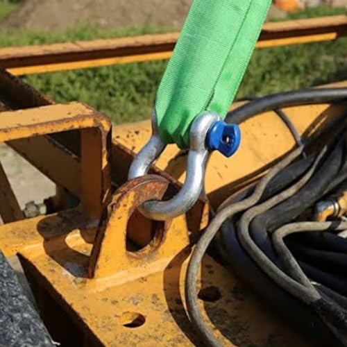 Image of Conclood India Polyester Webbing Sling | Lifting Belt 2 Ton 2 Meter | Use for Handling materials in warehouses & logistics | Lifts & secure heavy loads (2 ton bow shackle 2 psc)