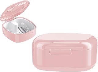 Zahnspangendose mit Sieb, Tragbare Prothesendose Abdeckung, Unsichtbare Zahnspangen Aufbewahrungsbox, Prothese Box, fur Halterung, Reinigungsbox