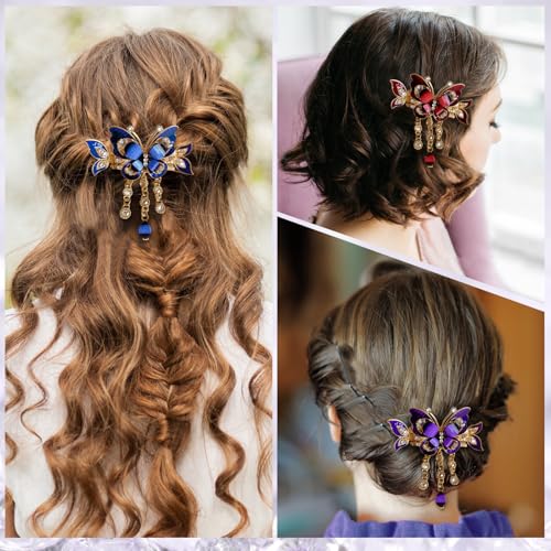3 pinzas mariposa vintage en metal para cabello miniatura 6