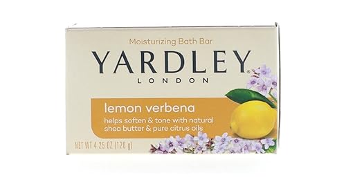 YARDLEY by Yardley - Jabón de barra de limón y verbena, 4.0 onzas (paquete de 4)