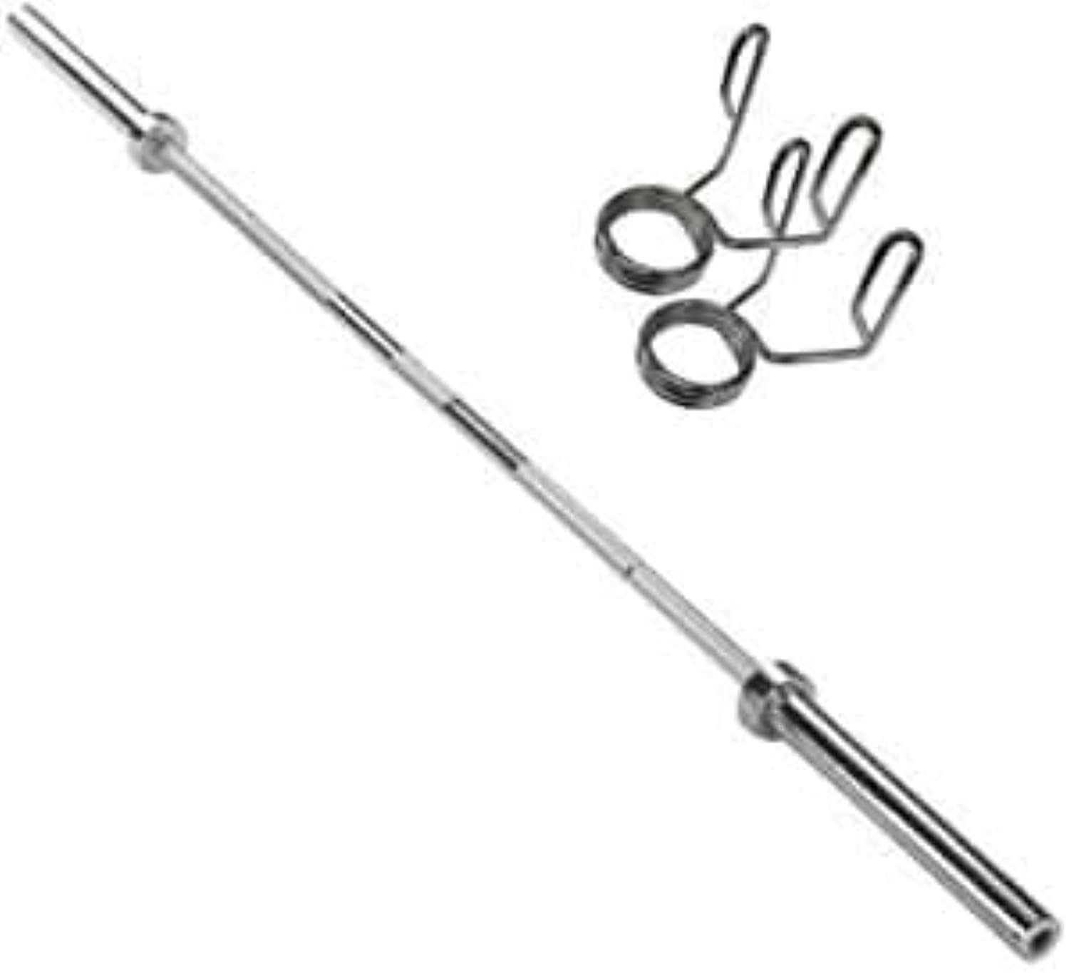 Max Strength Olympic Bar with Spring Collars Weight Lifting Bar With Rotating End 60"