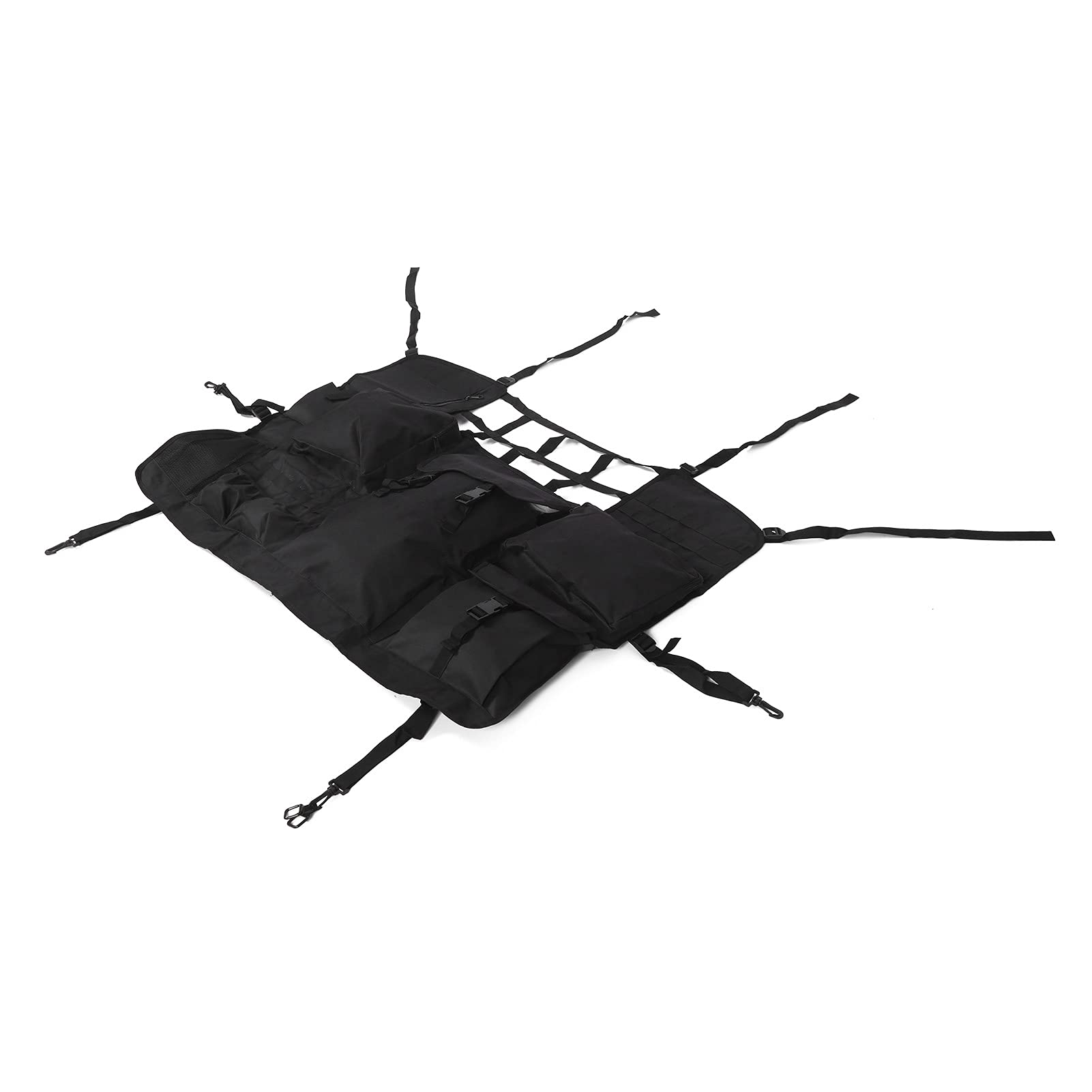 Bolsa de almacenamiento para respaldo de asiento, organizador negro con múltiples bolsillos para coche, repuesto para accesorios, Material de tela duradero, fácil instalación