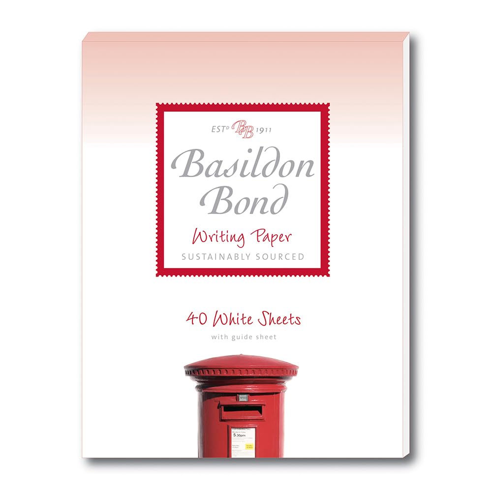 Basildon Bond Luxury Writing Pad with 40 Sheets - White, Duke (137 x 178mm)