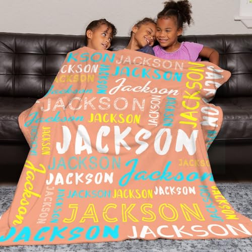 Personalized Name Blanket Customized Baby Blankets for Girls Boys Adults Monogrammed Blankets and Throws Christmas Birthday Mothers Fathers Valentines Day Gift