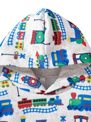 Image of Akyzic Baby Boys Dinosaurs Hoodie Boys Shark Pullover with Pocket Kids Truck Warm Sweatshirt Sweater