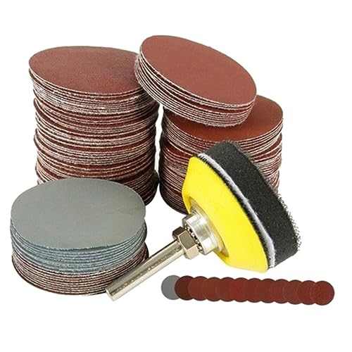 Unomor 25mm Round Sandpaper Pad 100pcs Flocking Self-Adhesive Sanding Pads for Wood Metal
