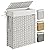 SONGMICS Slim Laundry Hamper with Lid, 14.5 Gallon (55L) Rattan Clothes Laundry Basket with Lid and Handles, Foldable, Removable Liner, Cloud White ULCB164W01
