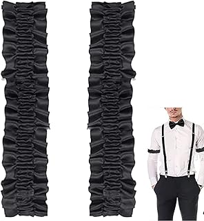 1Pair Arm Garters for Men Sleeve Garters 1920's Armband Garter Roaring (Black)