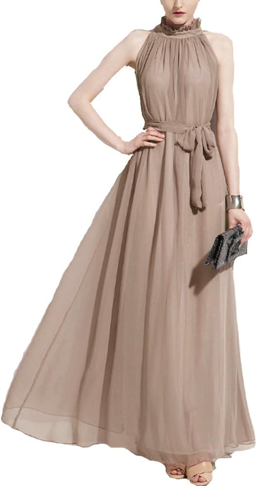 Oneer Women Casual Maxi Dress Long Sleeve Floor Length Size L