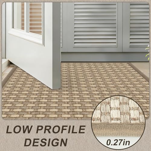 VSIWB Door Mat Indoor Entrance 36"x60" Washable Entryway Rugs Low Pile Woven Front Door Mat Outdoor Non-Slip Kitchen Mats for Floor Hall Porch Bathroom Bedroom, Brown by VSIWB - Image 3