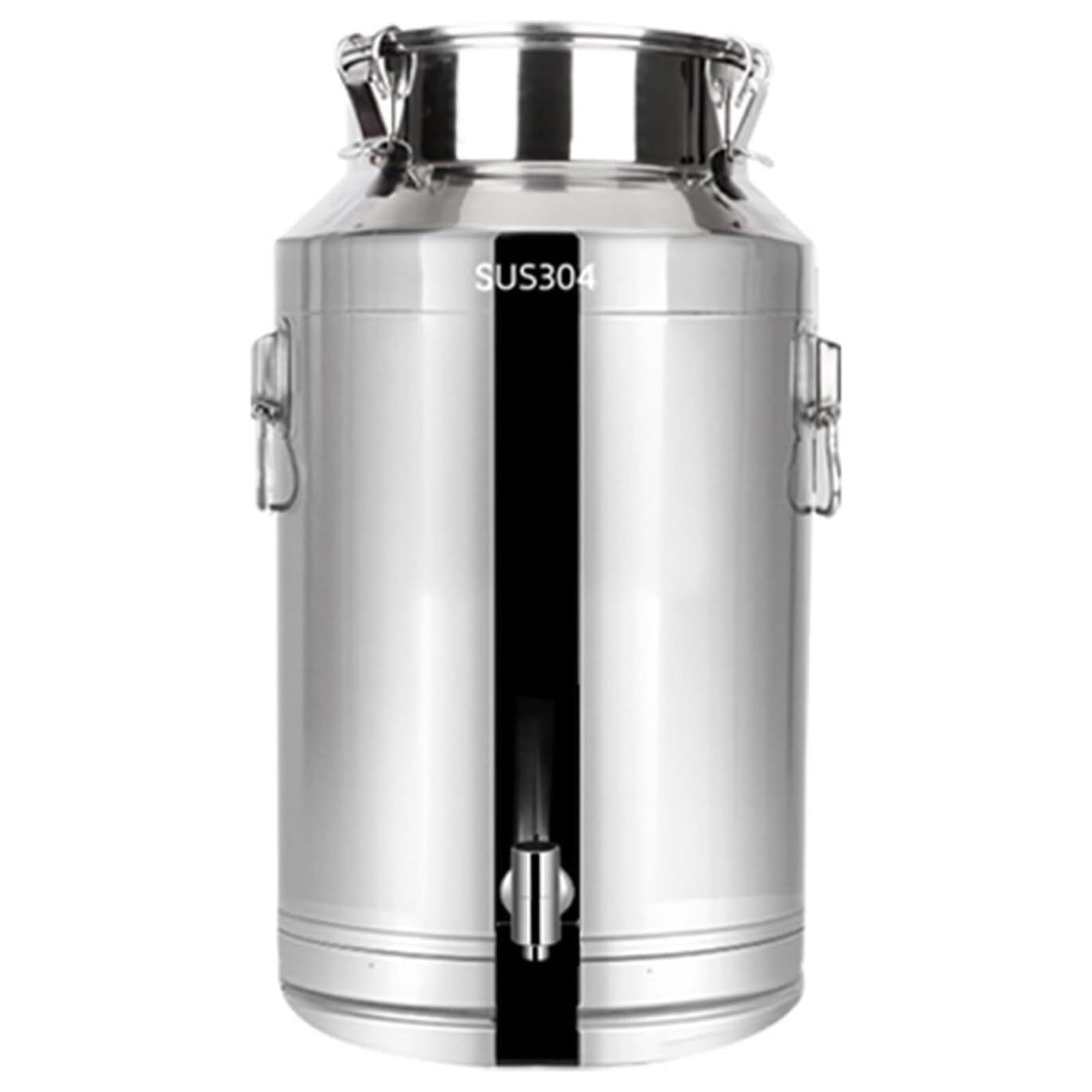 AYCDL Stainless Steel Water Jug, 304 Stainless Steel Milk Can with Faucet, Water Jug with Silicone Sealed Lid Oil Rice Water Beer Transportation Bucket,7.4Gal/28L