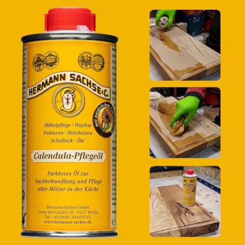 Schneidebrettöl Calendula – Lebensmittelechtes Holzöl für Schneidebretter, Frühstücksbretter 250ml Made in Germany