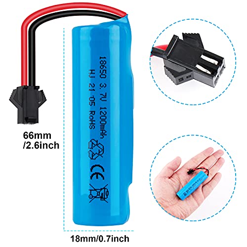 Fpvera 3.7V 1200Mah Li-Ion Battery 2Pcs 3.7Volt Rechargeable Batteries With Usb Charger Cable Sm-2P Plug For Rc Car Drift Monster Truck Off-Road Vehicle Remote Control Car High-Speed Climbing Racing #TOP2