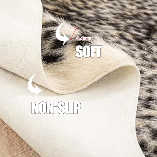 Tapete Leopardo Faux Pelo 100x95 cm para Hogar miniatura 4