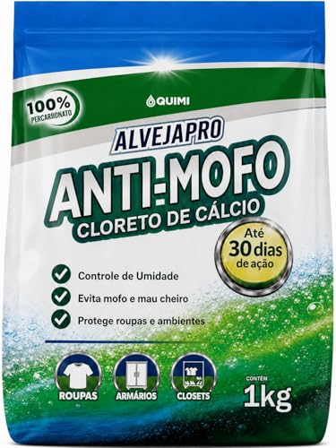Anti-Mofo Alvejapro– Absorvedor de Umidade com Cloreto de Cálcio – Ideal para Closets, Armários, Banheiros e Ambientes Fechados