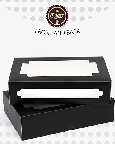 Miniatura 4 de qiqee Cajas de Acción de Gracias para regalo de 8 x 5.3 x 2 pulgadas, 24 paquetes de hojas de otoño, caja de panadería con ventana para donas,