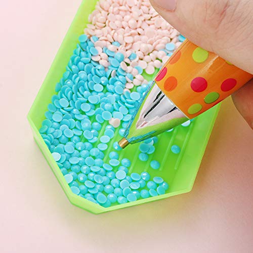 Tooeary Cute Diamond Point Drill Pen Bowling Shape Crafts Sewing Embroidery Painting Cross Stitch Accessories with Glue Clay