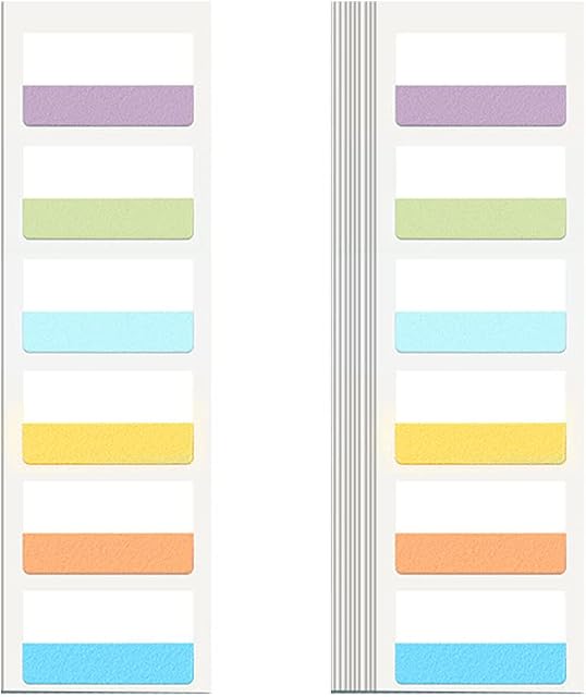 VBNZBK 300 Pcs Sticky Labels Document Index Labels, Writable and Repositionable Document Labels, Coloured Sticky Labels for Pages Bookmarks, Notebook Loose-Leaf Binder Reading Notes