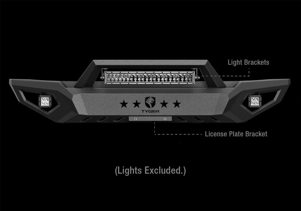 Tyger Auto TG-BP6T80668 Tyger FURY Front Bumper Kit Compatible with 2007-2014 Toyota FJ Cruiser | Textured Black | Rock Crawler