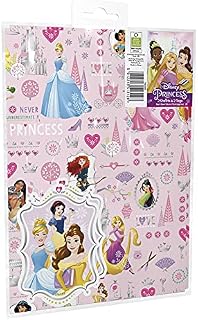 The Design Group Disney Princess Wrapping Paper Incuding 2 sheets & 2 Tags