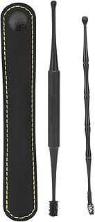 2 Pcs Ear Pick Earwax Removal Kit, Ear Cleaning Tool Set Spring Soft Ear Brush Ear Spoon with Storage Bag Ear Cleaner Set for Cleaning Ear Canal Dirt(#1)