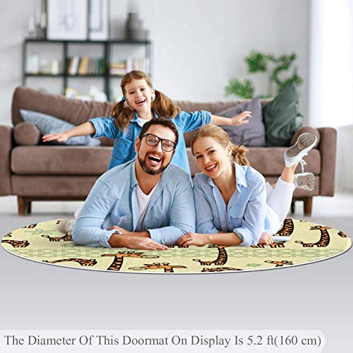 Tapis girafe antidérapant et doux en polyester pour salon - 5