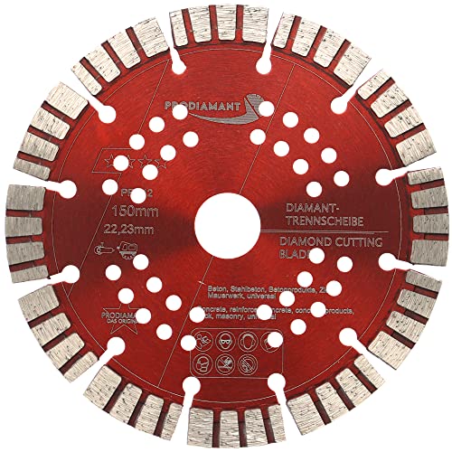 PRODIAMANT Turbo Disque diamant pour béton 150mm x 22,23 mm Hauteur de segment 12mm