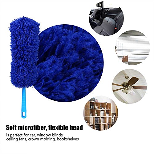 Plumeau dépoussiérant microfibre 56cm bleu pour maison