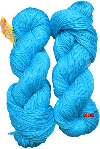 Image of M.G Enterprise Os wal Knitting Yarn 3 ply Wool, Aqua Blue 200 GMS Best Used with Knitting Needles, Crochet Needles Wool Yarn for Knitting.-T Art-A