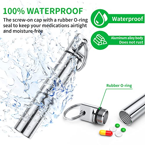 metal portable toothpick holder box 3 pieces pocket waterproof case toothpicks container with keychain for outdoor picnic and camping travel purse ear wax removal tool case needle holder cotton swab