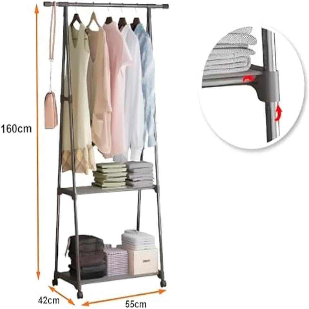 Close-up of shelf connection points and top hanging bar attachment.