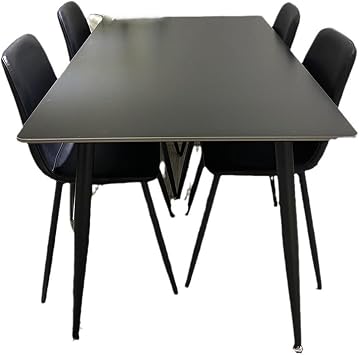 Dinning Table Italian Minimalist Black Slate Dining Table, Home Light Luxury Coffee Table, Simple Rectangular Dining Table Kitchen Dining Table