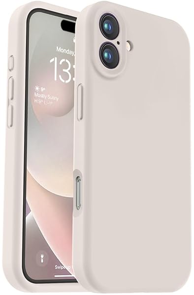 Vooii Compatible with iPhone 14 Pro Case, Liquid Silicone Upgrade [Camera Protection] [Soft Anti-Scratch Microfiber Lining] Shockproof Phone Case for iPhone 14 Pro 6.1 inch - Stone