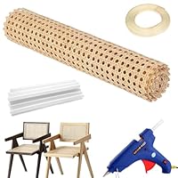 Wiener Geflecht,Kommode Wiener Geflecht,Rattangeflecht Meterware,Wiener Geflecht 200x35cm helles Rattan-Gewebe,Mit Heißklebepistole,10 Klebestiften,5 Metern Druckstreifen für DIY-Projekte Dekoration