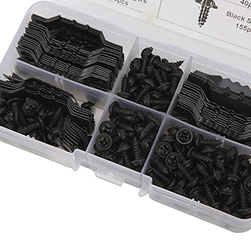 Image of 100Pcs Sawtooth Picture Hangers Stable Seamless Sawtooh Frame Hanging Hooks with 200Pcs Screws (Black)