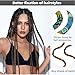 4 Pieces Spiral Lock Hair Tie for Dreadlocks - Iron Wire Embedded, Bendable Ponytail Holders - Long Dreadlock Accessory for Women & Men with Thick Curly Hair