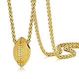 PROSTEEL Football Gold Pendant Necklace For Men Stainless Steel Chain Novelty Necklaces