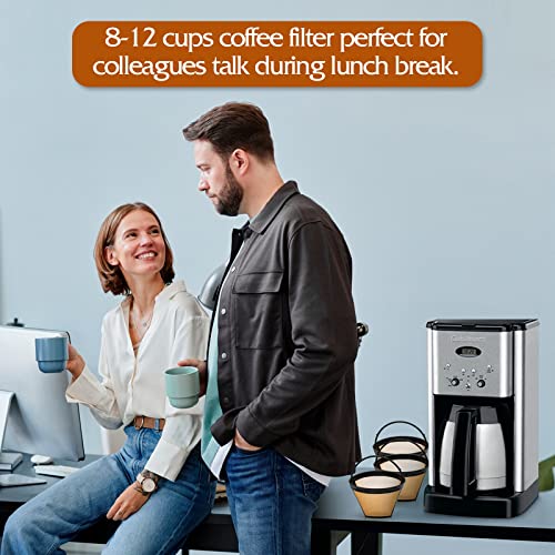 Reusable Coffee Filters Basket, 4 Packs Stainless Steel Mesh Coffee Filter Basket For 8-12 Cup Hamilton Beach Dishwasher Safe Eco-Friendly #TOP3